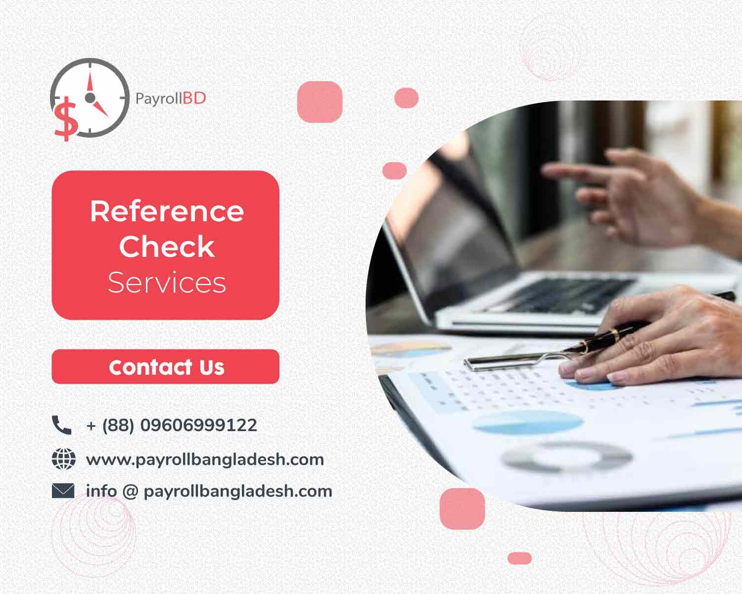 Reference check services in Bangladesh — PayrollBangladesh verifying a candidate's employment history with former employers and supervisors