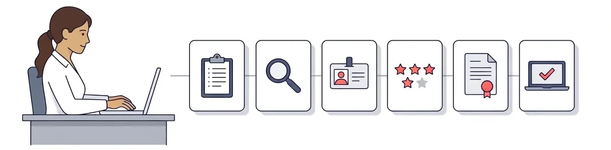 Six-step placement process in Bangladesh, from role brief and candidate search to offer and onboarding